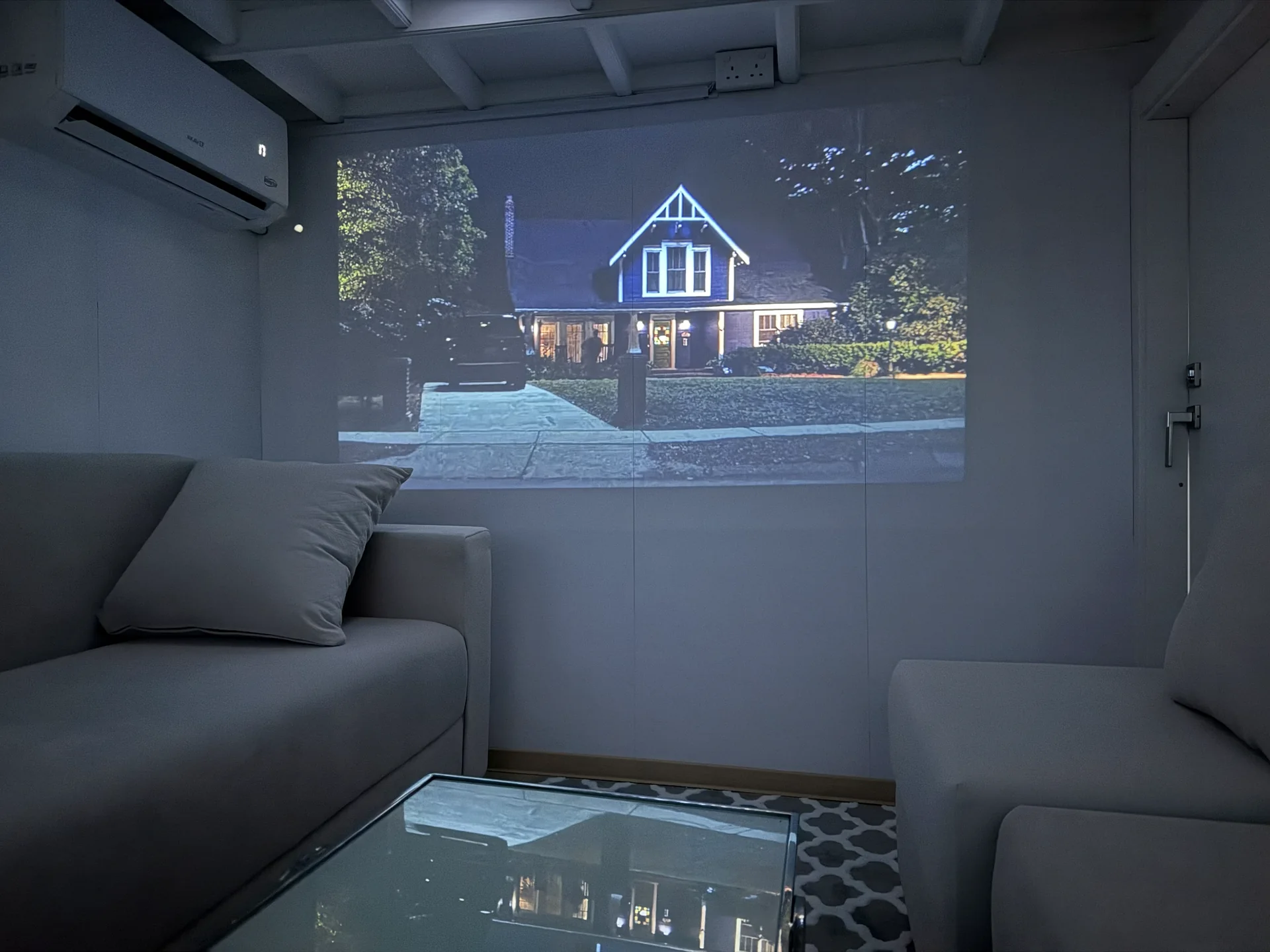 VIP lounge movie theatre setup
